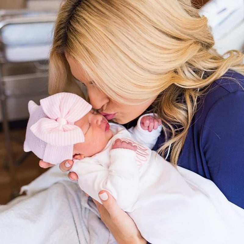 DRESHOW BQUBO Newborn Hospital Hat Infant Baby Hat Cap with Big Bow Soft Cute Knot Nursery Beanie - Image 2